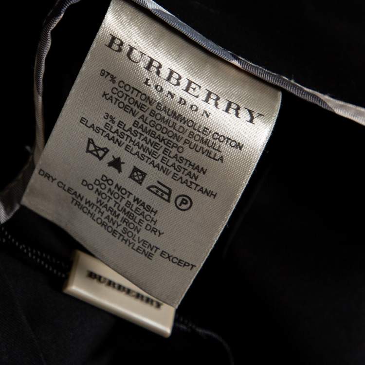 Pre Owned Burberry Black Cotton Pleated Skirt S