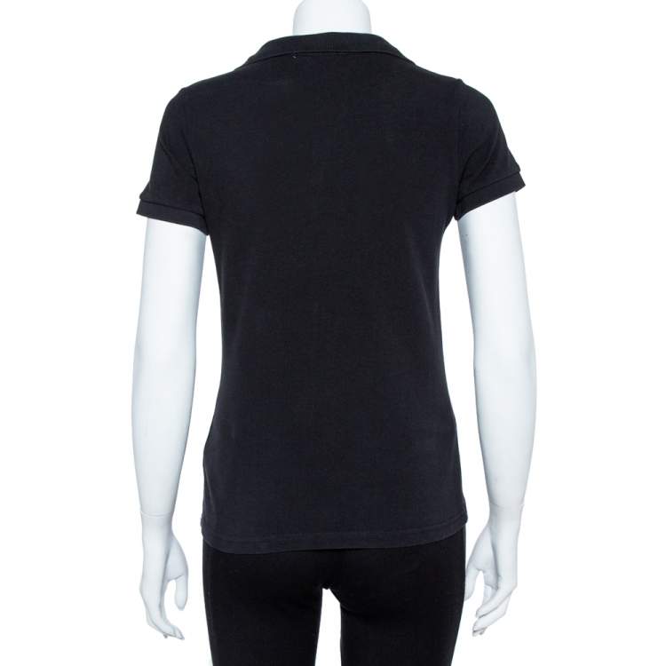 Pre Owned Burberry Brit Black Cotton Stretch Pique Polo T-Shirt M