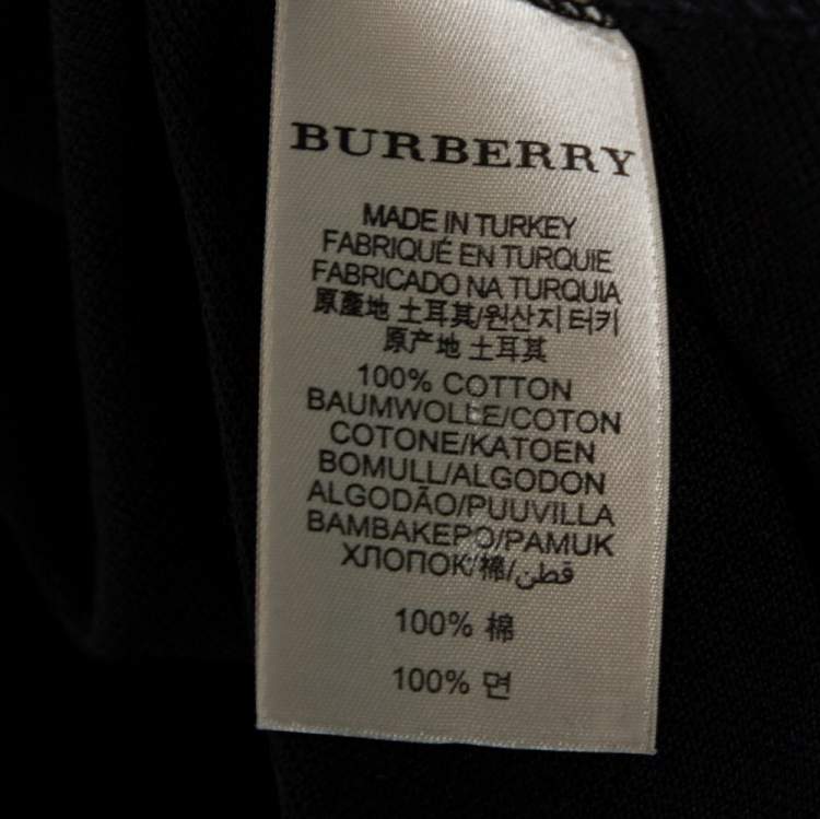 Pre Owned Burberry Brit Black Cotton Stretch Pique Polo T-Shirt M