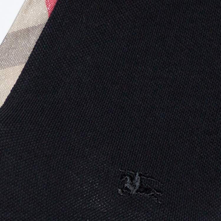 Pre Owned Burberry Brit Black Cotton Stretch Pique Polo T-Shirt M