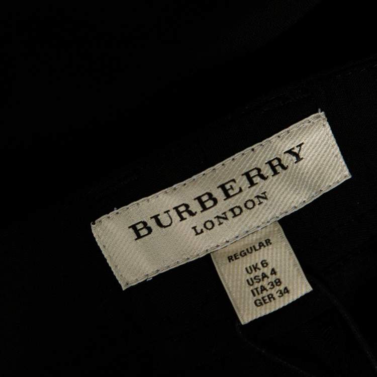 مملو�كة مسبقًا Burberry London Black Wool Blend Tailored Trousers S