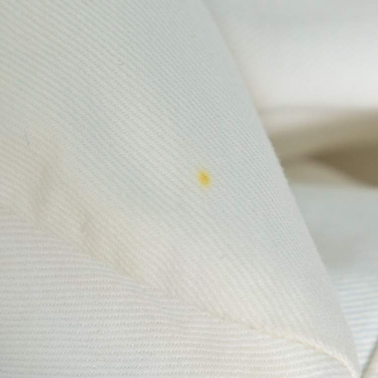 Pre Owned Burberry White Cotton Denim Blazer M
