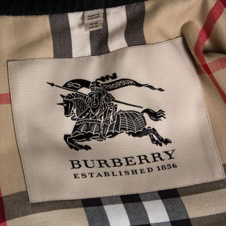 Pre Owned Burberry Black Buckingham Belted Coat S