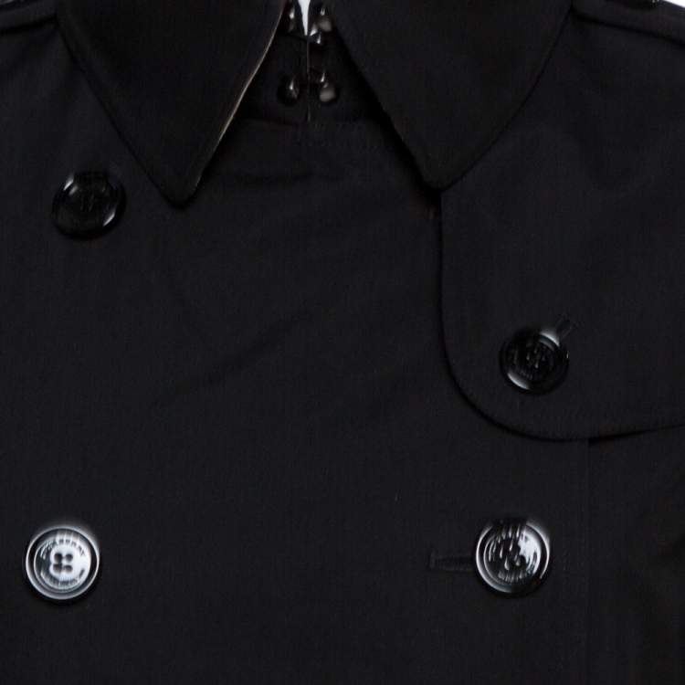 Pre Owned Burberry Black Buckingham Belted Coat S