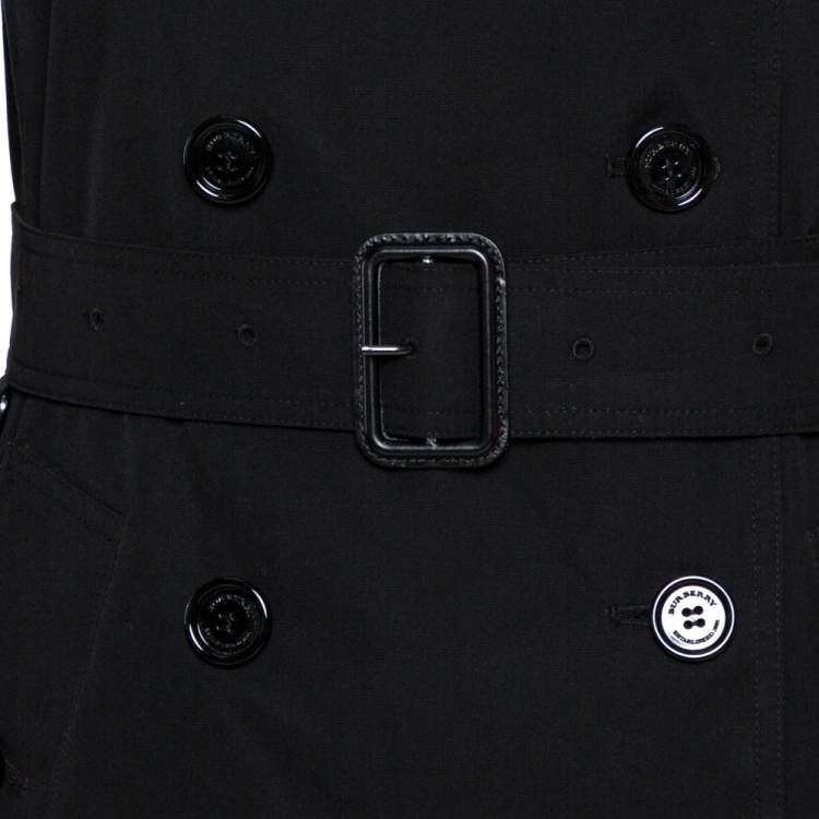 Pre Owned Burberry Black Buckingham Belted Coat S