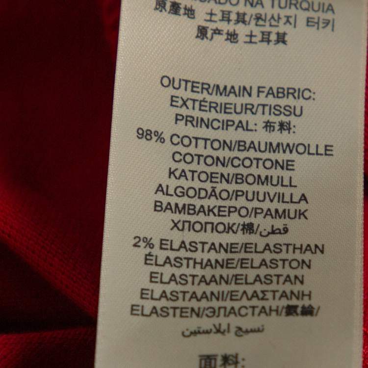 Pre Owned Burberry Brit Red Cotton Pique Polo T-Shirt XS