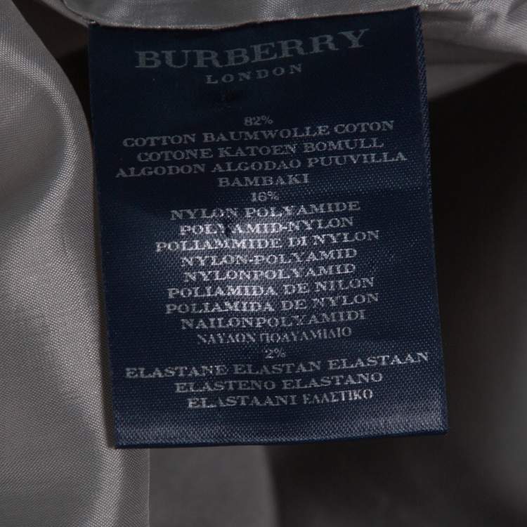 Pre Owned Burberry London Blue Cotton Nova Check Coat M