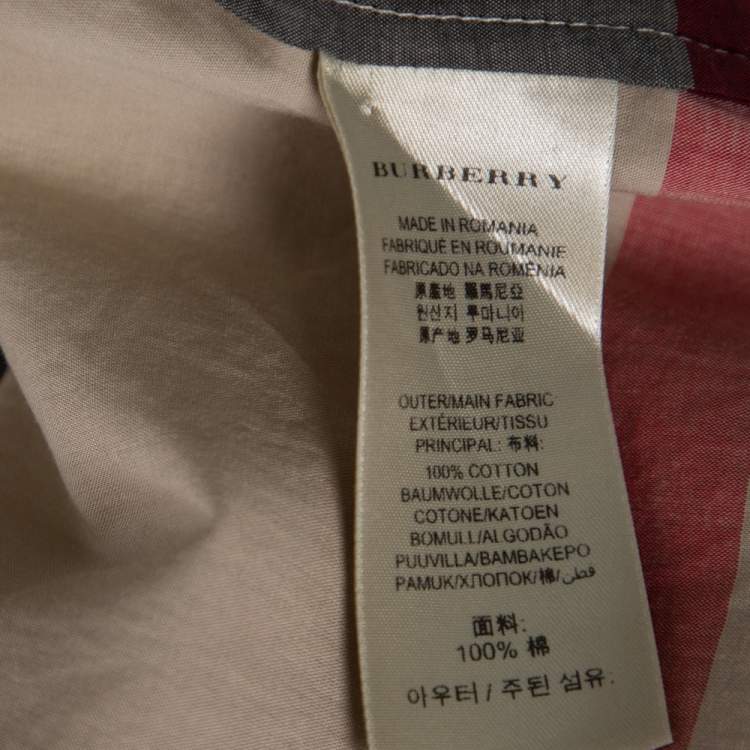Pre Owned Burberry Brit Beige Nova Check Cotton Tunic Shirt XS