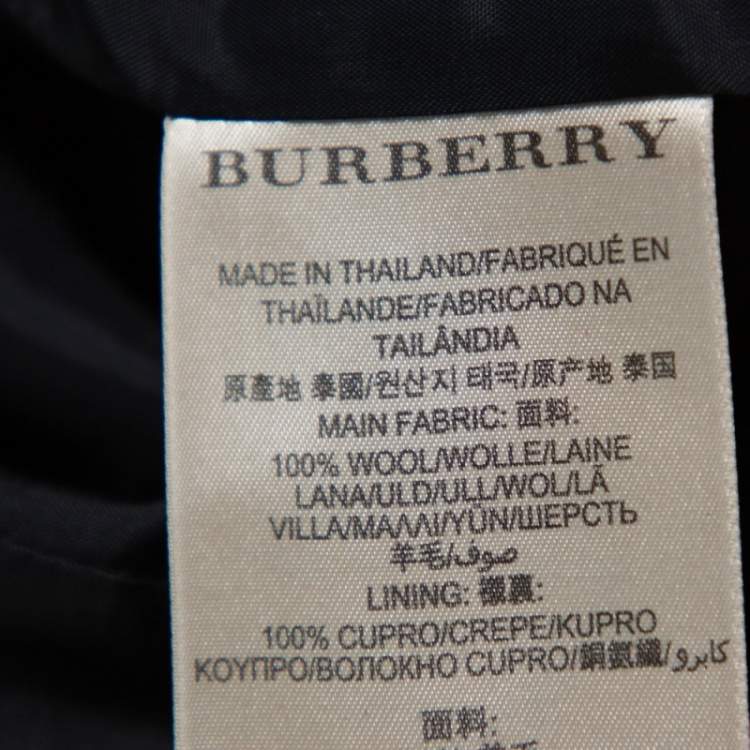 Pre Owned Burberry Brit Red & Black Tweed Buckle Detailed Coat M