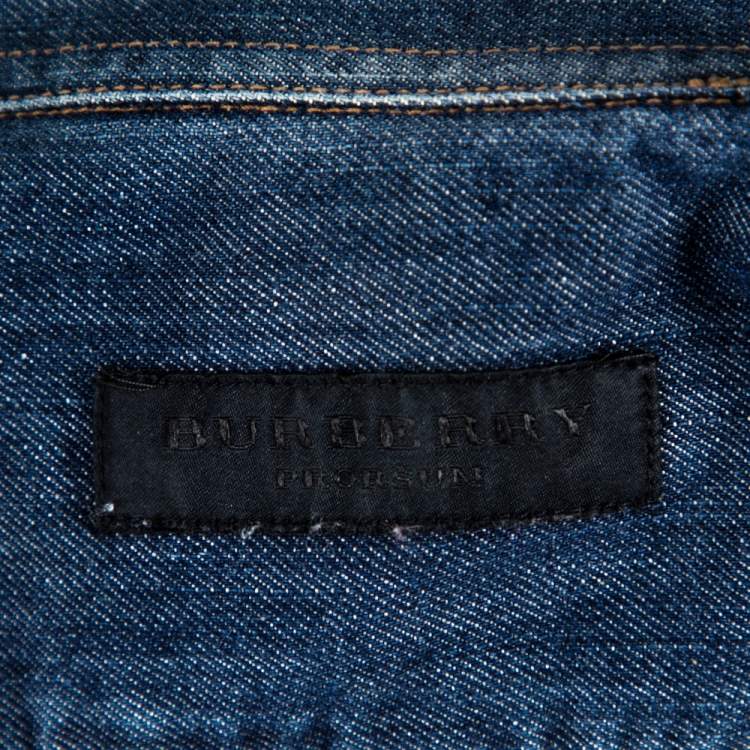 Pre Owned Burberry Blue Denim Button Front Long Sleeve Shirt M