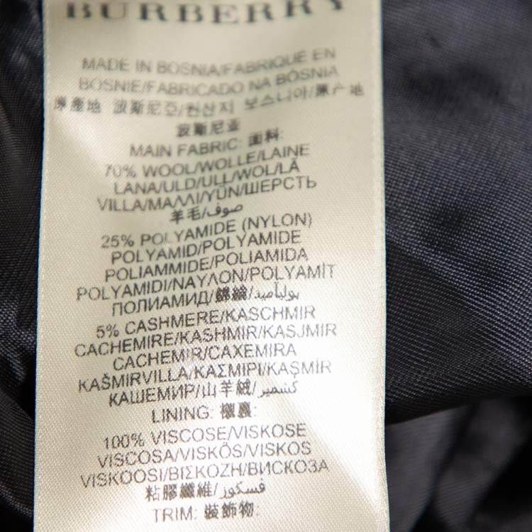 Pre Owned Burberry Brit Black Wool Belted Rushworth Mid Length Coat XS