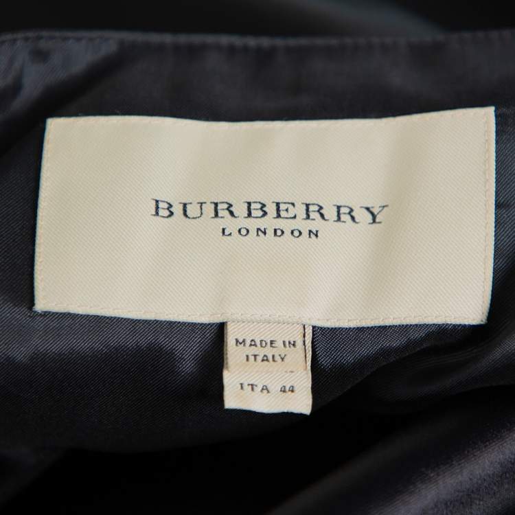 Pre Owned Burberry Black Satin Embellished Paneled Short Dress M