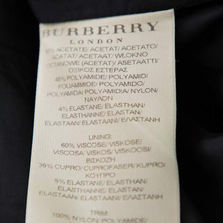 Pre Owned Burberry Black Satin Embellished Paneled Short Dress M