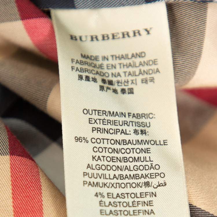 مملوكة مسبقًا Burberry Brit Beige Nova Check Button Front Shirt M