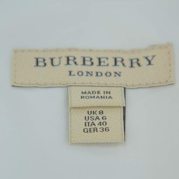 مملوكة مسبقًا Burberry White Stretch Cotton Long Sleeve Button Front Shirt S