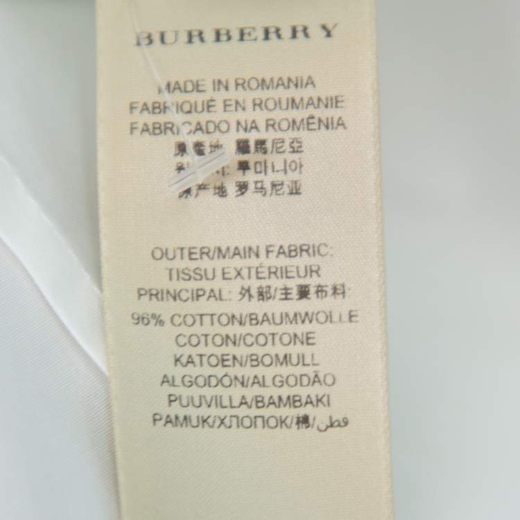 مملوكة مسبقًا Burberry White Stretch Cotton Long Sleeve Button Front Shirt S