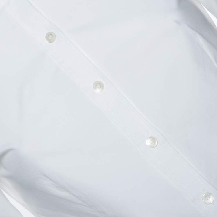 مملوكة مسبقًا Burberry White Stretch Cotton Button Front Shirt S