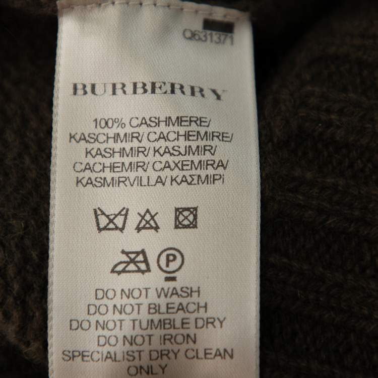 Pre Owned Burberry Brit Green Cashmere V-Neck Sweater L
