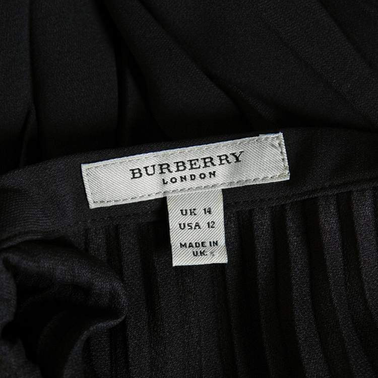 مملوكة مسبقًا Burberry Dark Green Crepe Pleated Short Skirt L