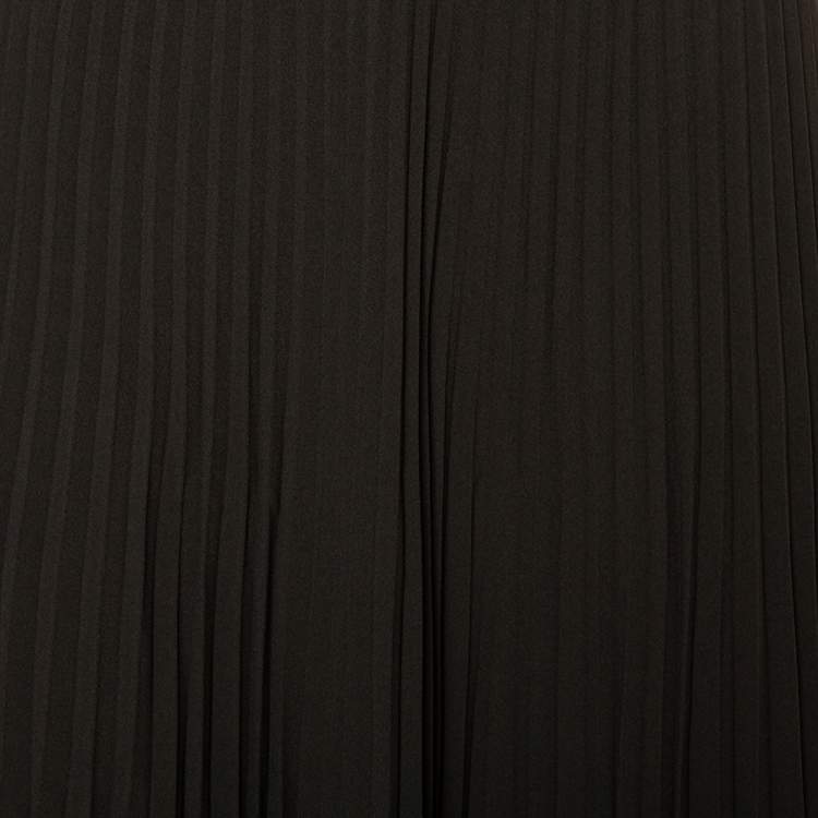 مملوكة مسبقًا Burberry Dark Green Crepe Pleated Short Skirt L