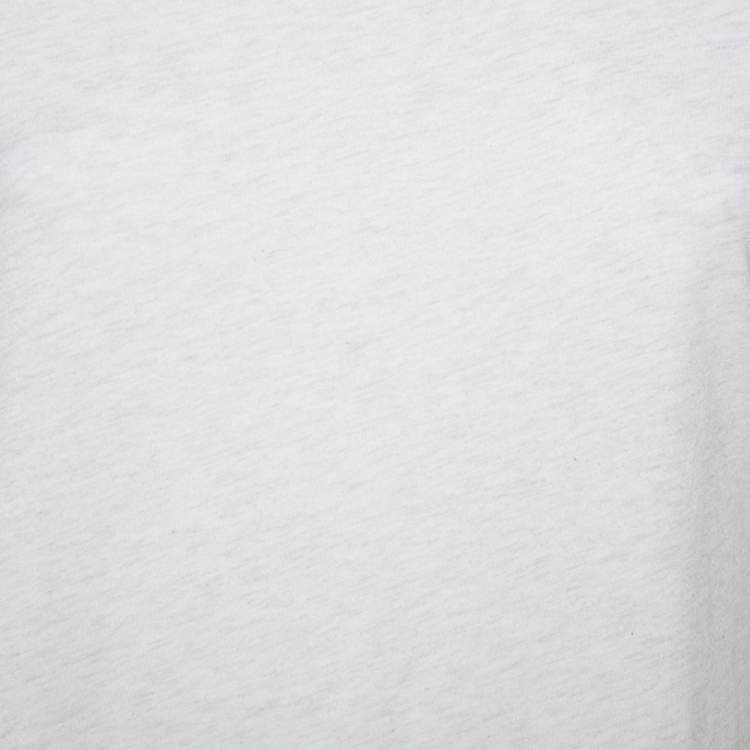Pre Owned Burberry Brit Cream Knit Leather Belt Detail Short Sleeve T-Shirt S