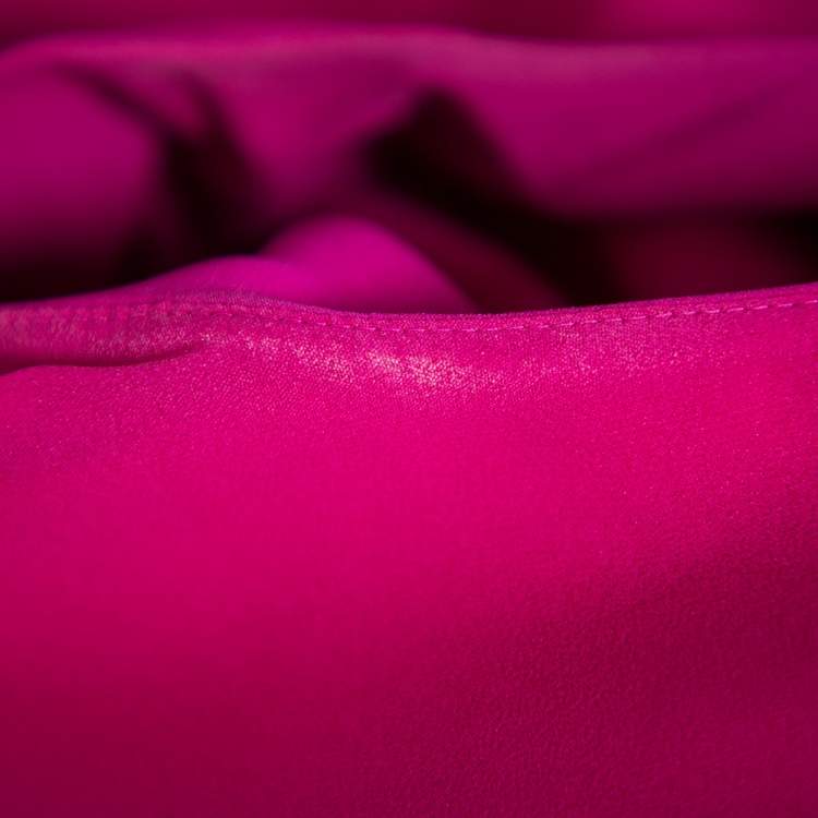 Pre Owned Burberry Purple Silk Draped neck Sleeveless Midi Dress M