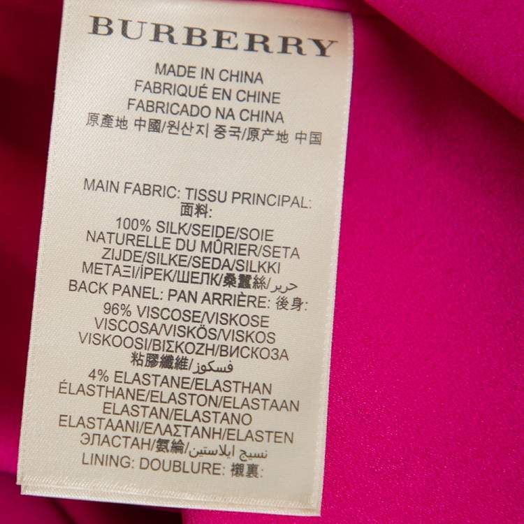 Pre Owned Burberry Purple Silk Draped neck Sleeveless Midi Dress M