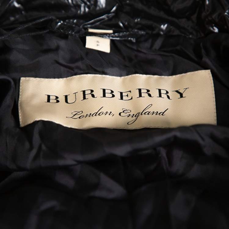 Pre Owned Burberry Black Synthetic Down Puffer Jacket S