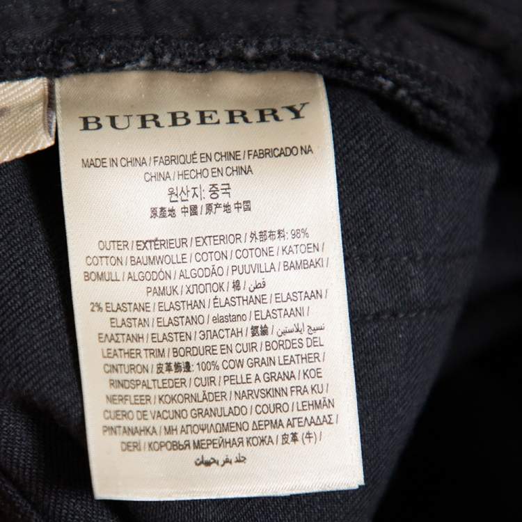 مملوكة مسبقًا Burberry Brit Black Faded Effect Denim Skinny Jeans S
