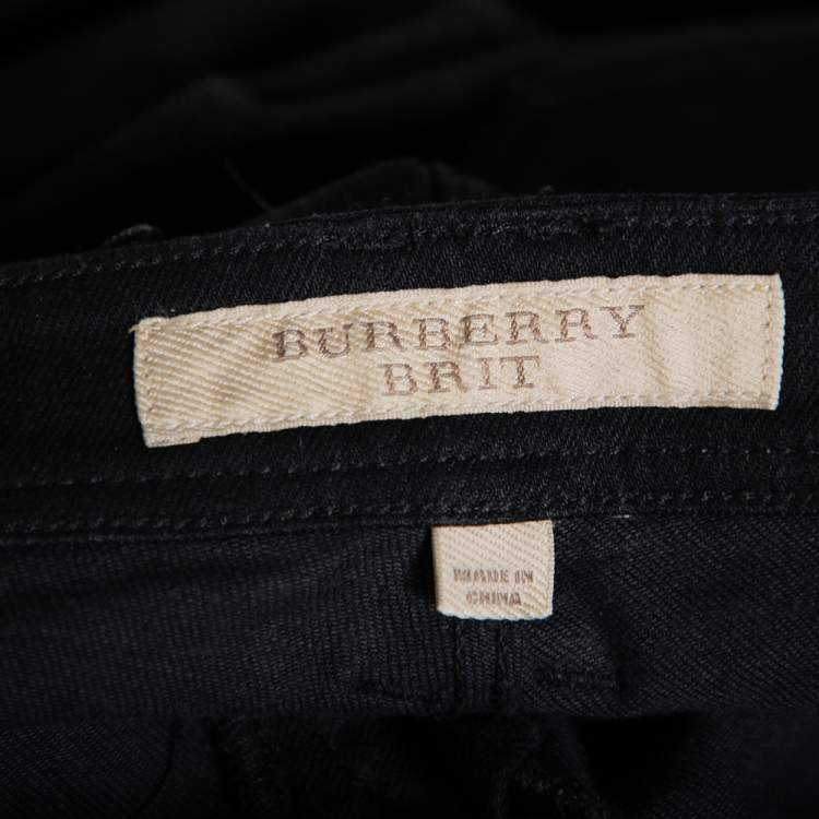 مملوكة مسبقًا Burberry Brit Black Faded Effect Denim Skinny Jeans S