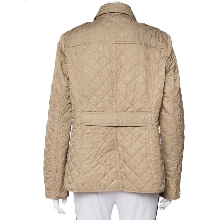 Pre Owned Burberry Brit Beige Cotton Quilted Ashurst Jacket L