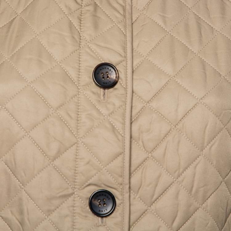 Pre Owned Burberry Brit Beige Cotton Quilted Ashurst Jacket L