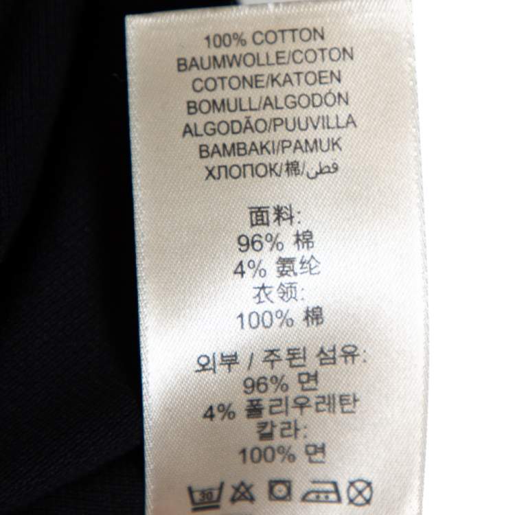 Pre Owned Burberry Brit Black Cotton Pique Contrast Collar Detail Long Sleeve T-Shirt L