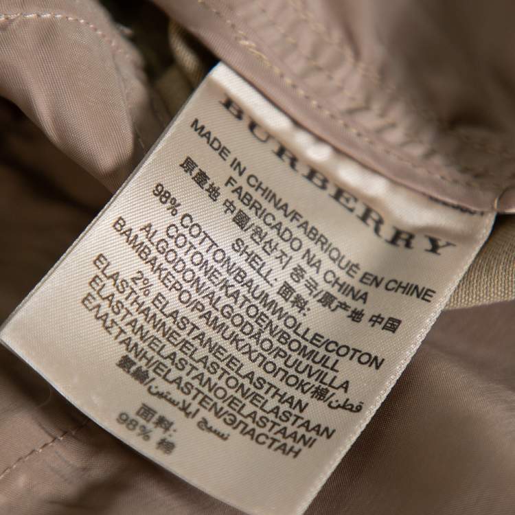Pre Owned Burberry Brit Khaki Brown Stretch Cotton Belted Skirt S