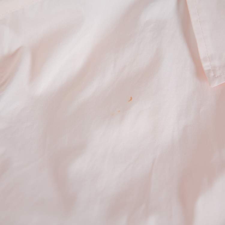 Pre Owned Burberry Brit Pink Cotton Nova Check Trim Detail Button Front Shirt M