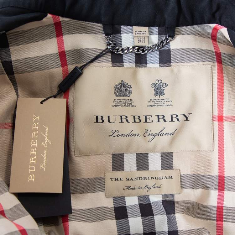 Pre Owned Burberry Black Cotton Double Breasted Belted The Sandringham Extra Long Trench Coat M