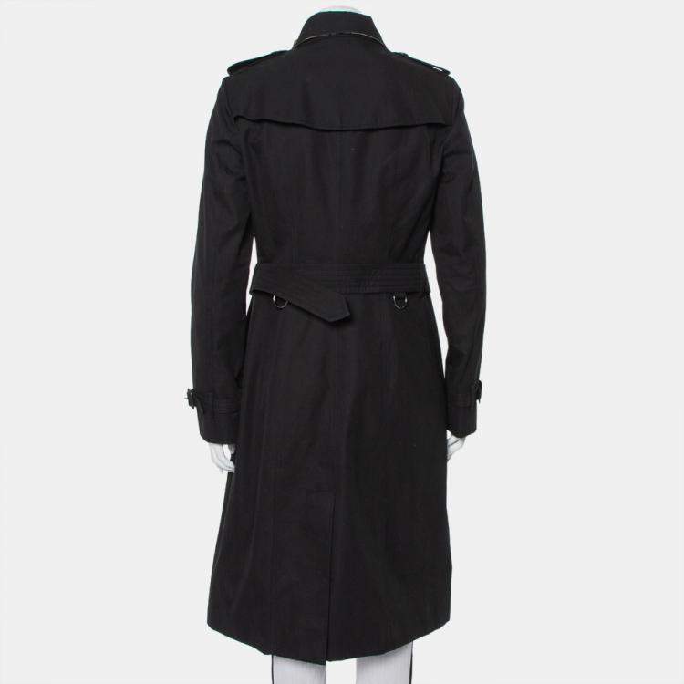 Pre Owned Burberry Black Cotton Double Breasted Belted The Sandringham Extra Long Trench Coat M