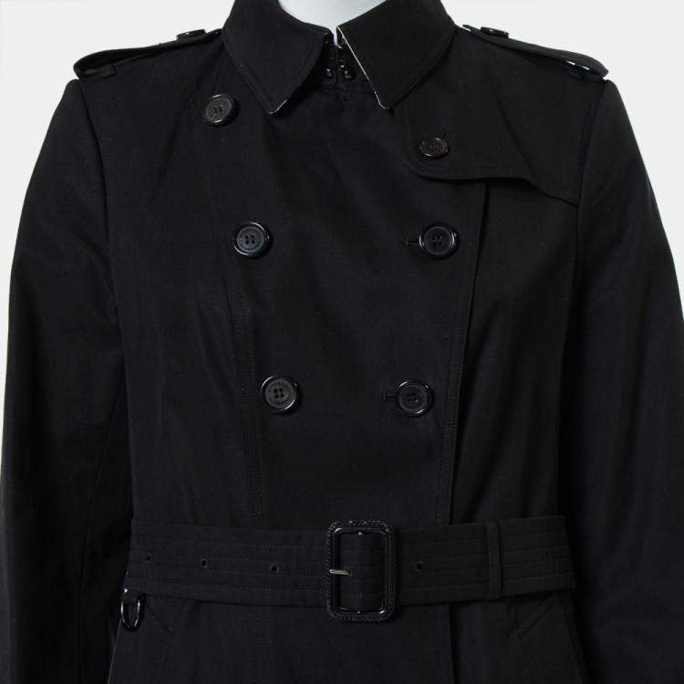 Pre Owned Burberry Black Cotton Double Breasted Belted The Sandringham Extra Long Trench Coat M