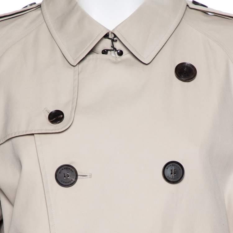 مملوكة مسبقًا Burberry Beige Cotton Belted Double Breasted Trench Coat XL