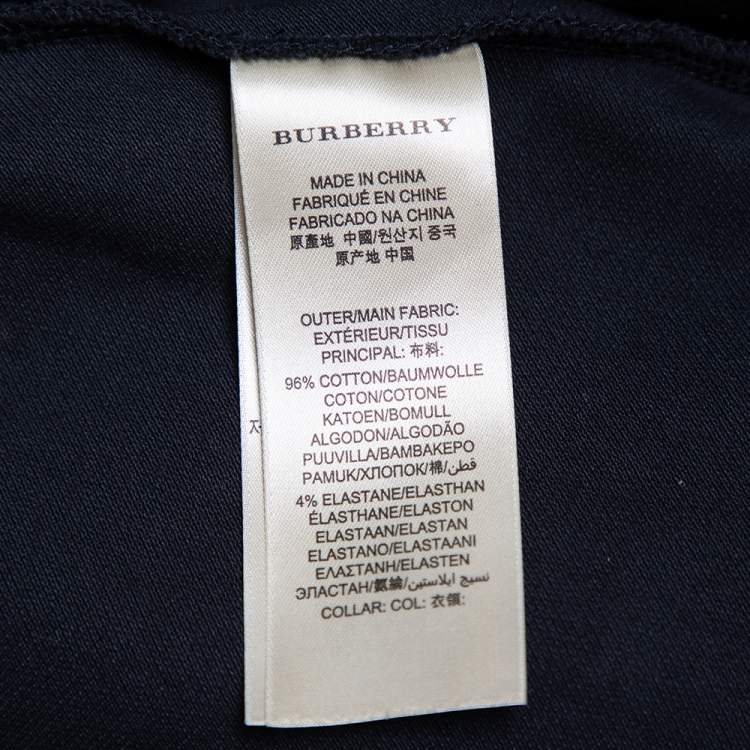 Pre Owned Burberry Brit Black Novacheck Collar Polo Shirt L