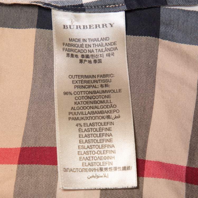 Pre Owned Burberry Brit Beige Vintage Check Cotton Button front Shirt XL