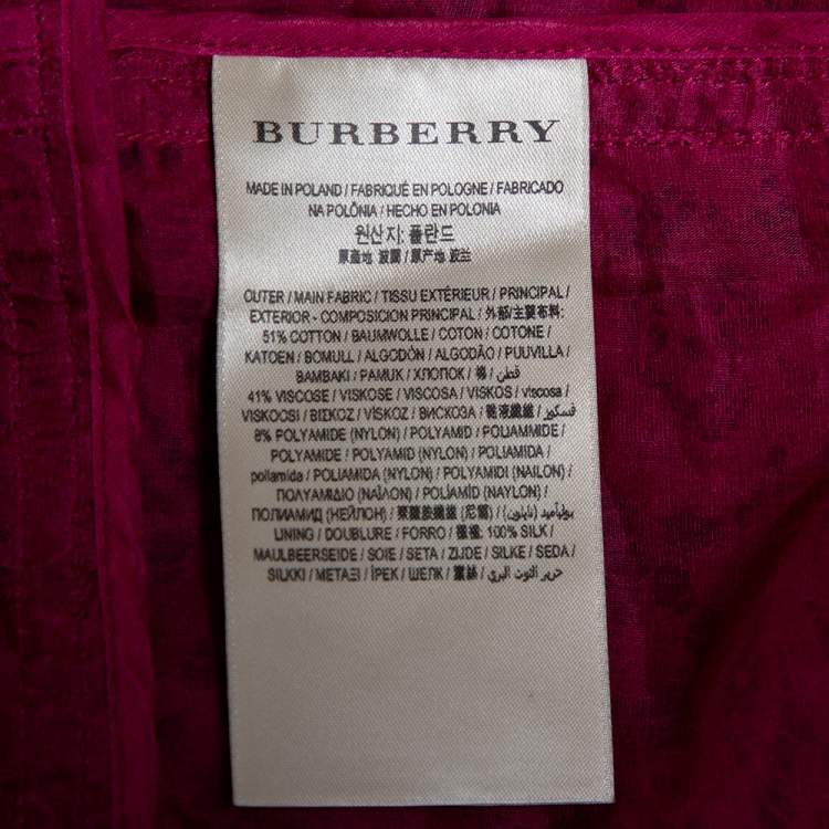 مملوكة مسبقًا Burberry Burgundy Lace Double Breasted Belted Trench Coat L