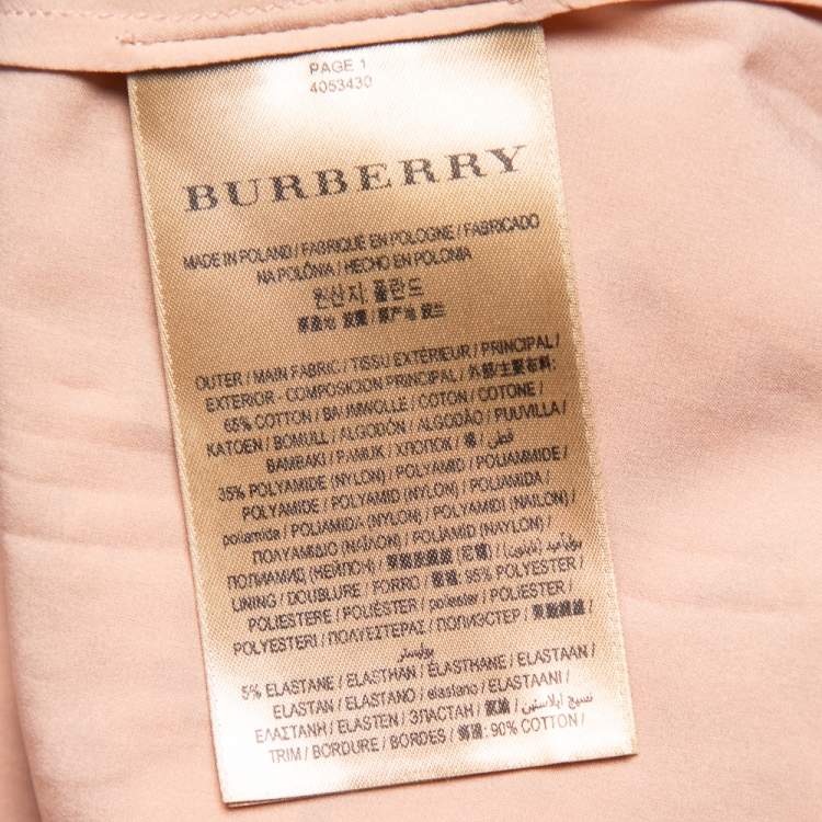 Pre Owned Burberry Light Pink Lace Panelled Top M