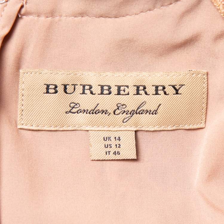Pre Owned Burberry Light Pink Lace Panelled Top M