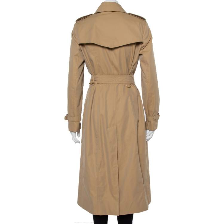 مملوكة مسبقًا Burberry Beige Cotton Belted Double Breasted The Chelsea Trench Coat M