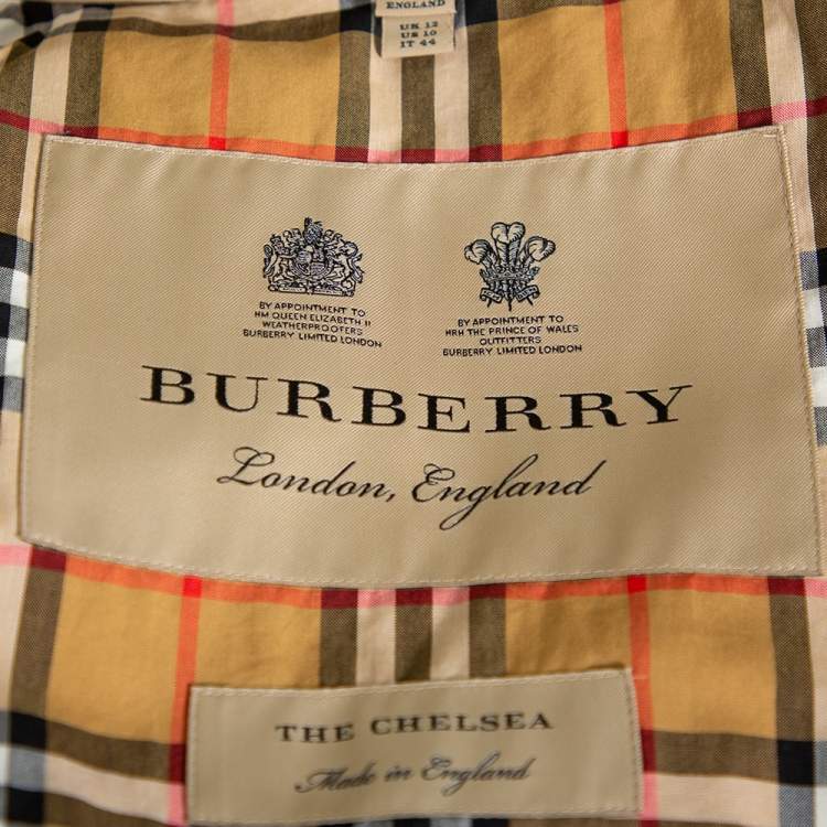 مملوكة مسبقًا Burberry Beige Cotton Belted Double Breasted The Chelsea Trench Coat M