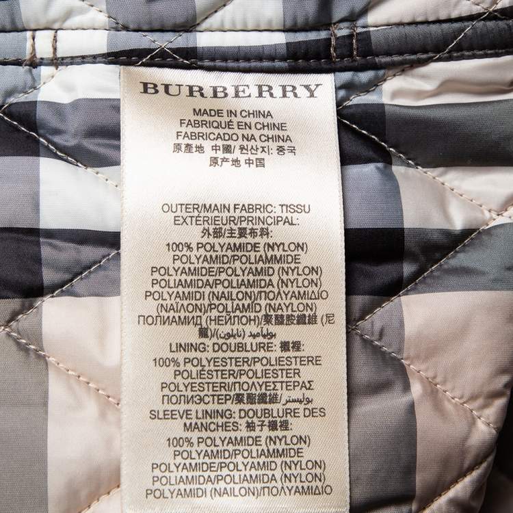 Pre Owned Burberry Brit Military Green Quilted Synthetic Finsbridge Jacket M