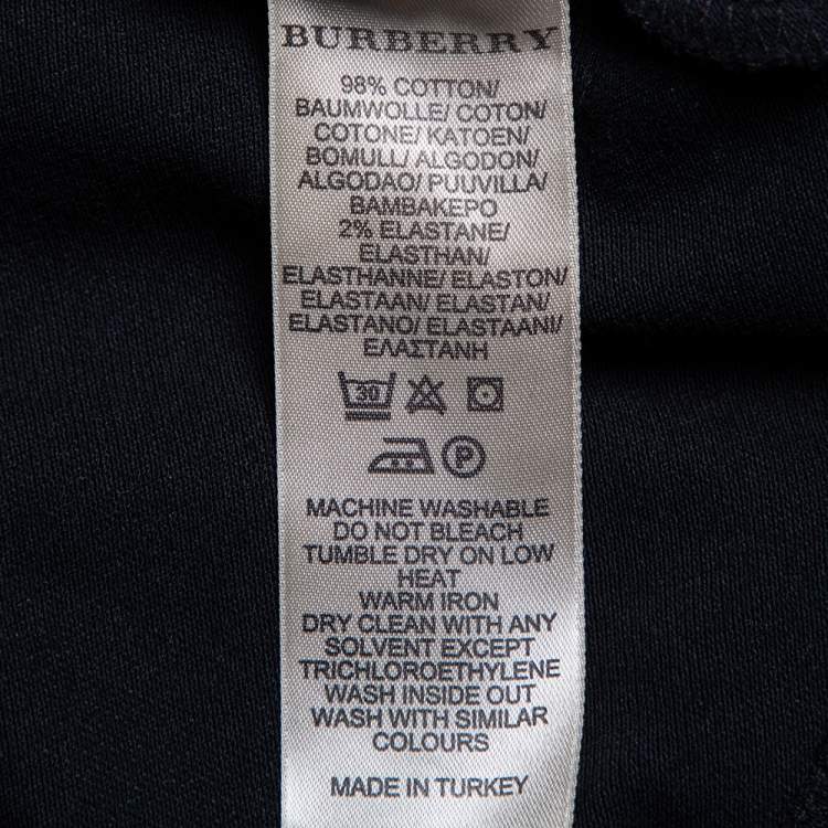 Pre Owned Burberry Brit Black Cotton Knit Polo T-Shirt L
