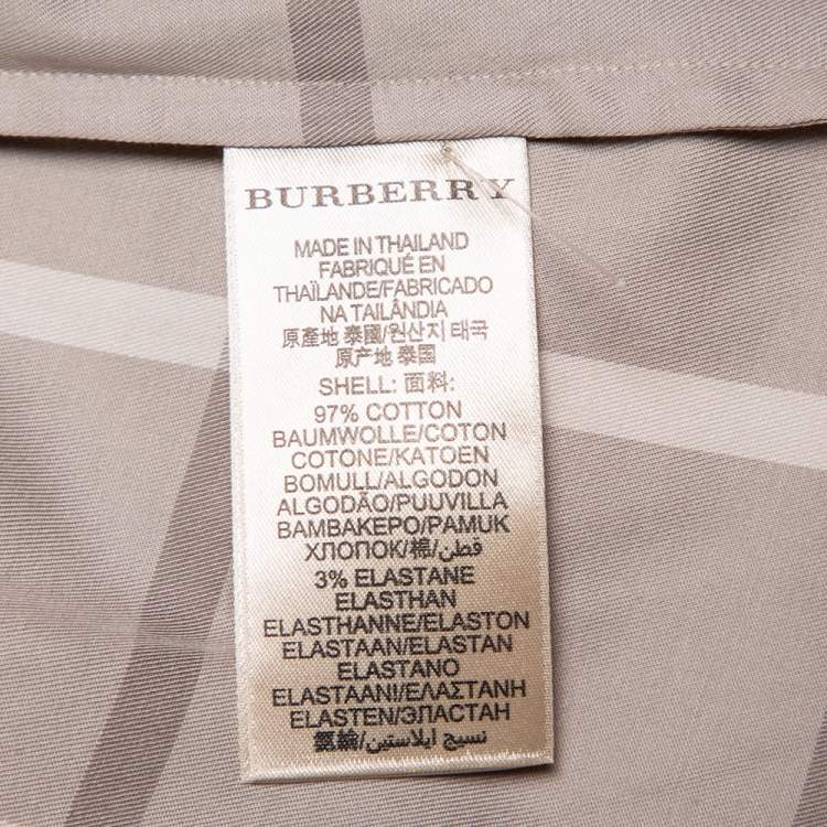Pre Owned Burberry Brit Beige Nova Checkered Cotton Short Sleeve Shirt S