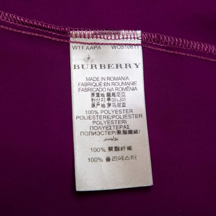Pre Owned Burberry Magenta Satin Button Front Flared Shirt M